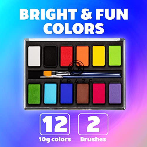 12 x 10 gm Water Activated Non Toxic Face Paint Palette G875