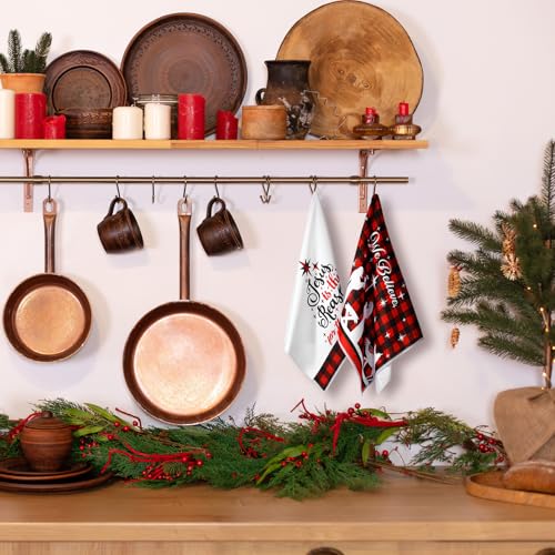 11 Pcs Christmas Kitchen Towels and Spoons Set W516298