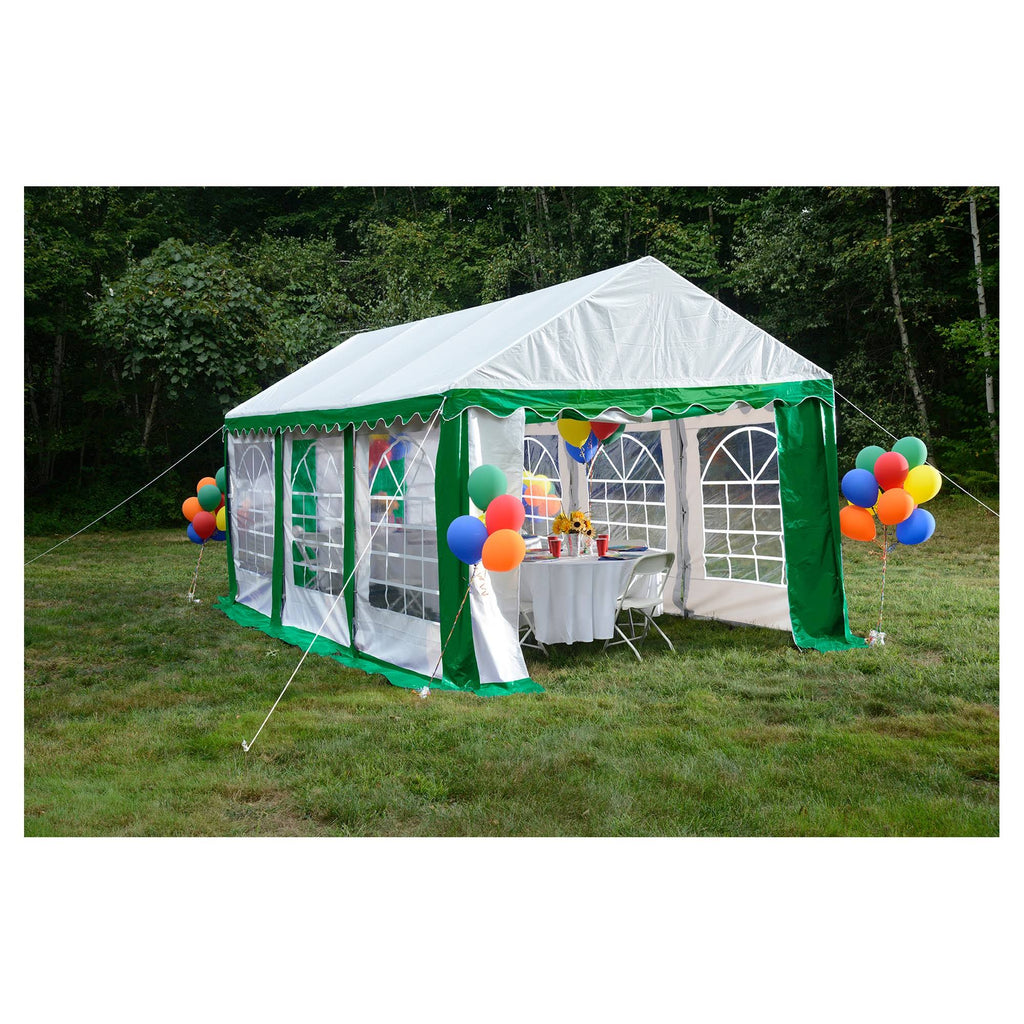 10' x 20' Green/White Party Tent W895