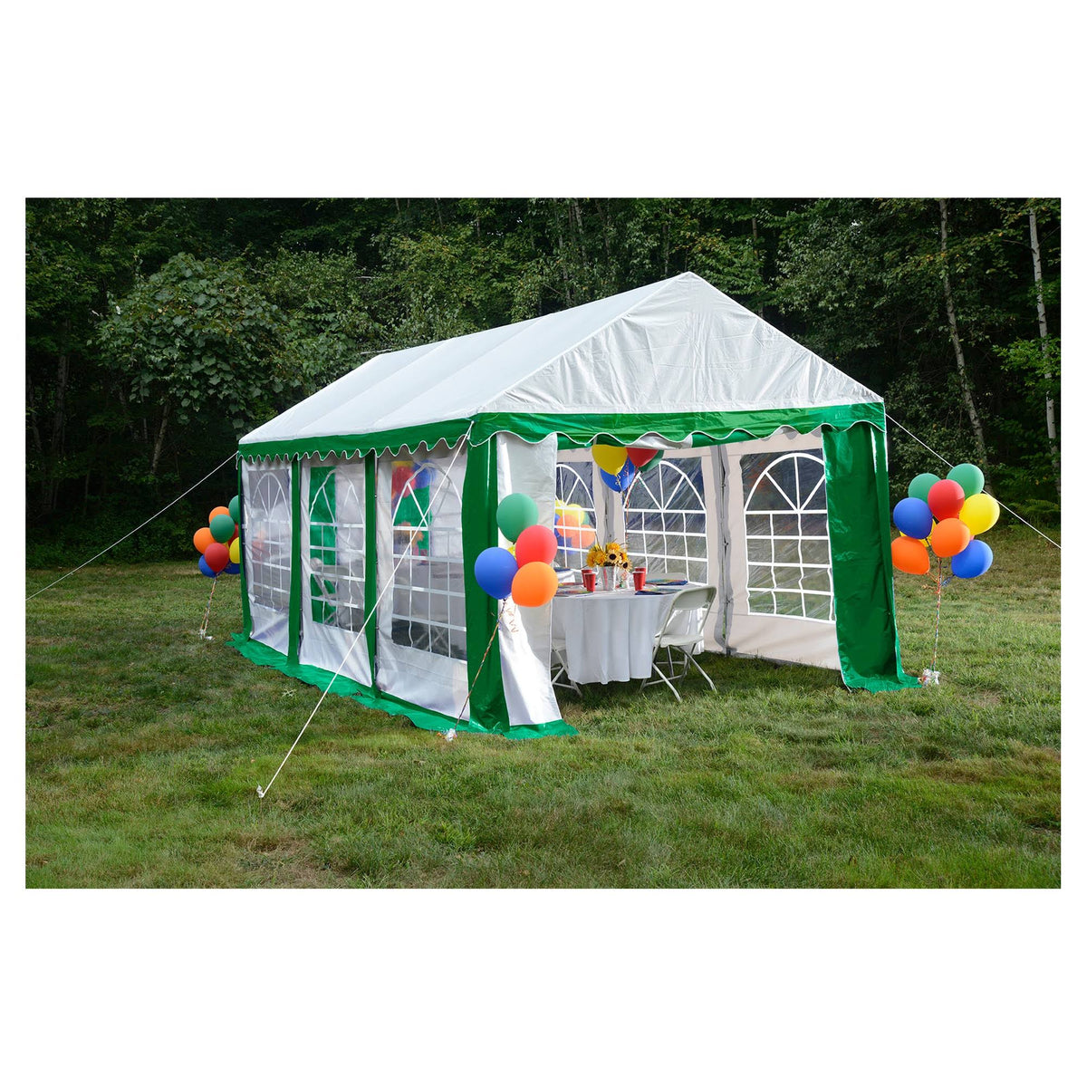 10' x 20' Green/White Party Tent W895