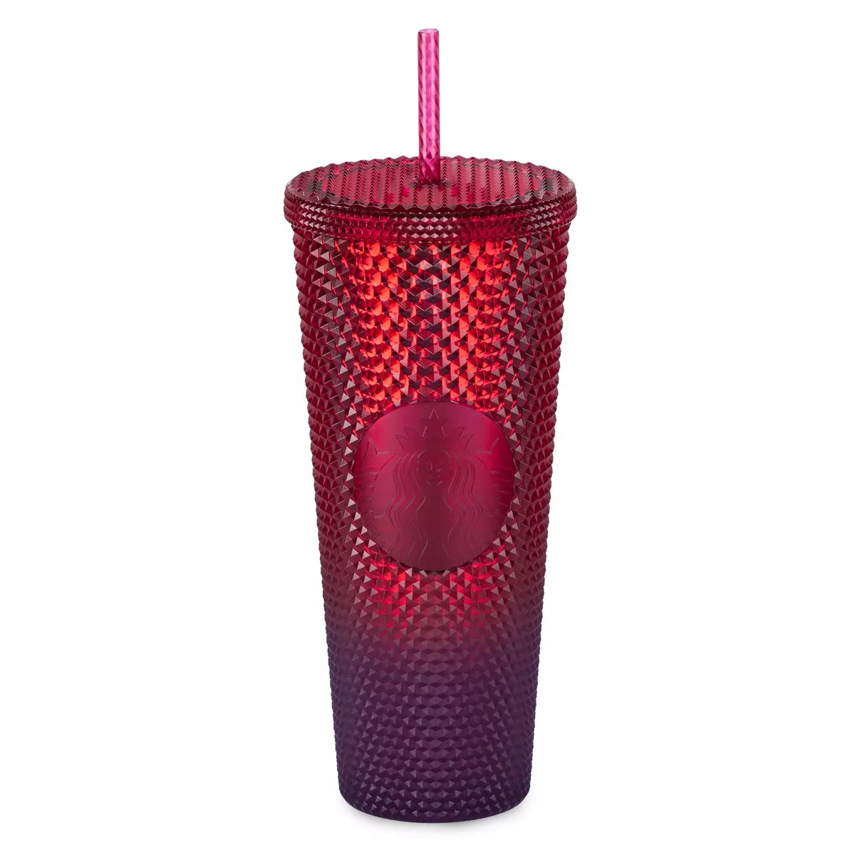 Red Ombre Tumbler With Straw A22156