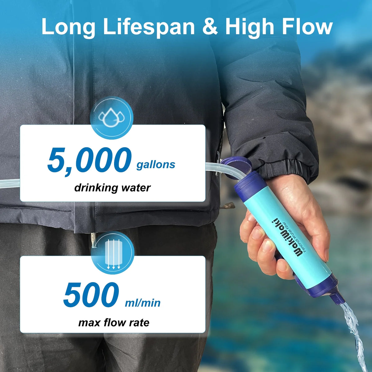 Gravity Water Filter for Camping, Hiking, Backpacking W106918
