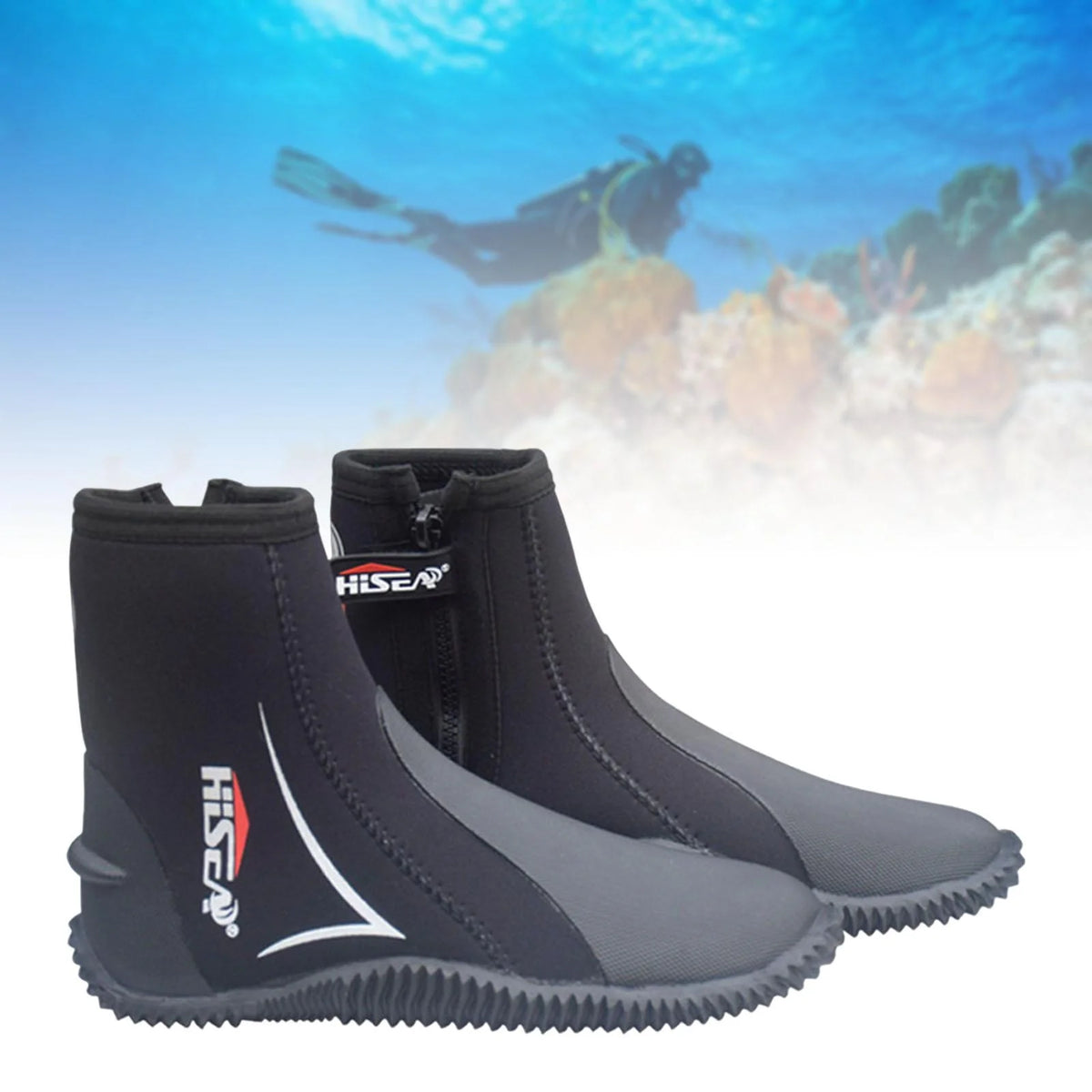 5mm Neoprene Scuba Diving Booties Wetsuit Boots Water Sports Unisex Anti Slip Rubber Sole Swim Surf for Wakeboarding Diving Kayaking Fishing 24.5-25 N689