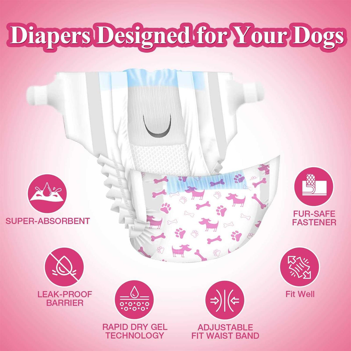 Disposable Female Dog Diapers Super Absorbent F2254