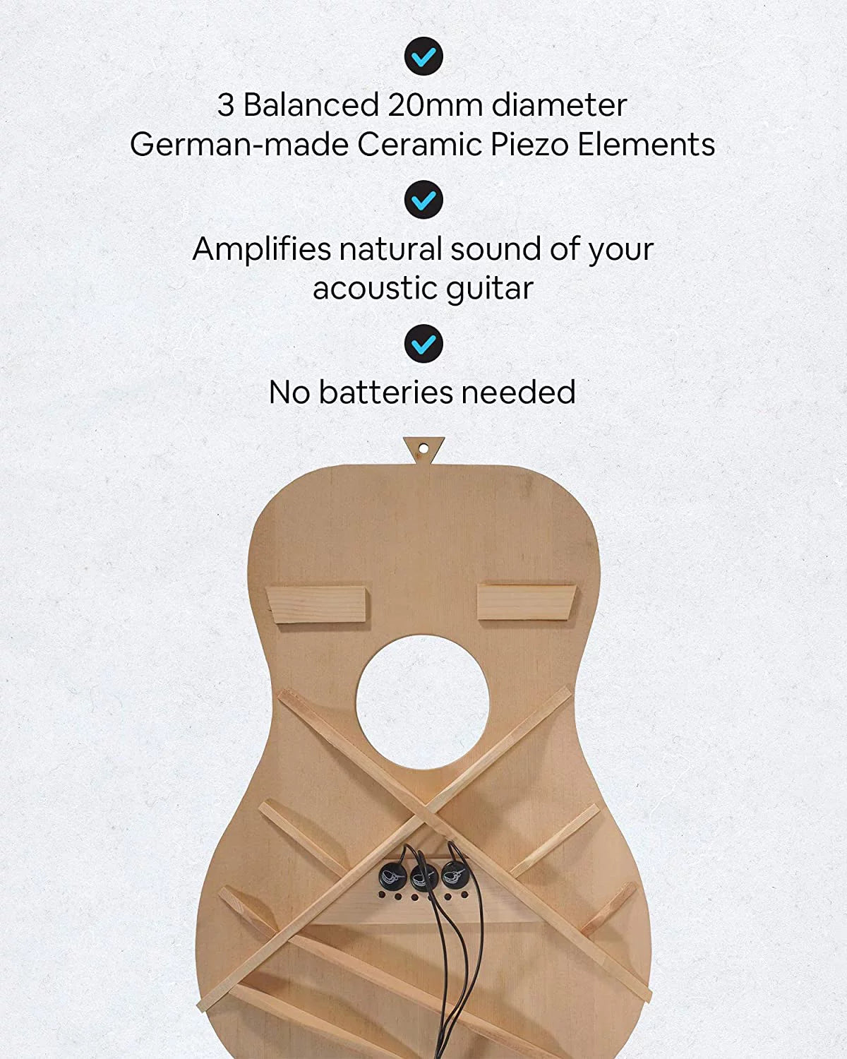 Passive Piezo Acoustic Pickup for Acoustic Guitars (Ceramic) R736615