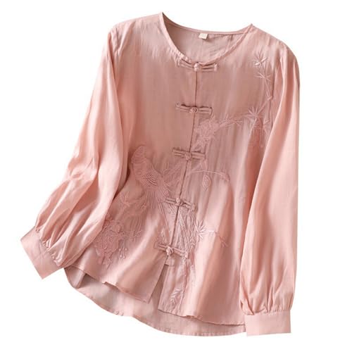 Women's Linen Long Sleeve Solid Color Blouse R73869