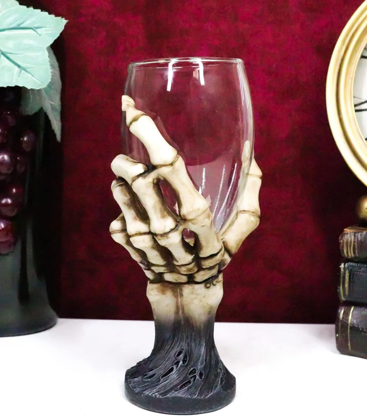 Gothic Skeleton Wine Goblet Glass Chalice T95900