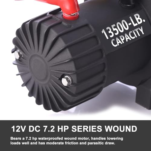 13500lb Waterproof Electric Synthetic Rope Winch with Hawse Fairlead E8489
