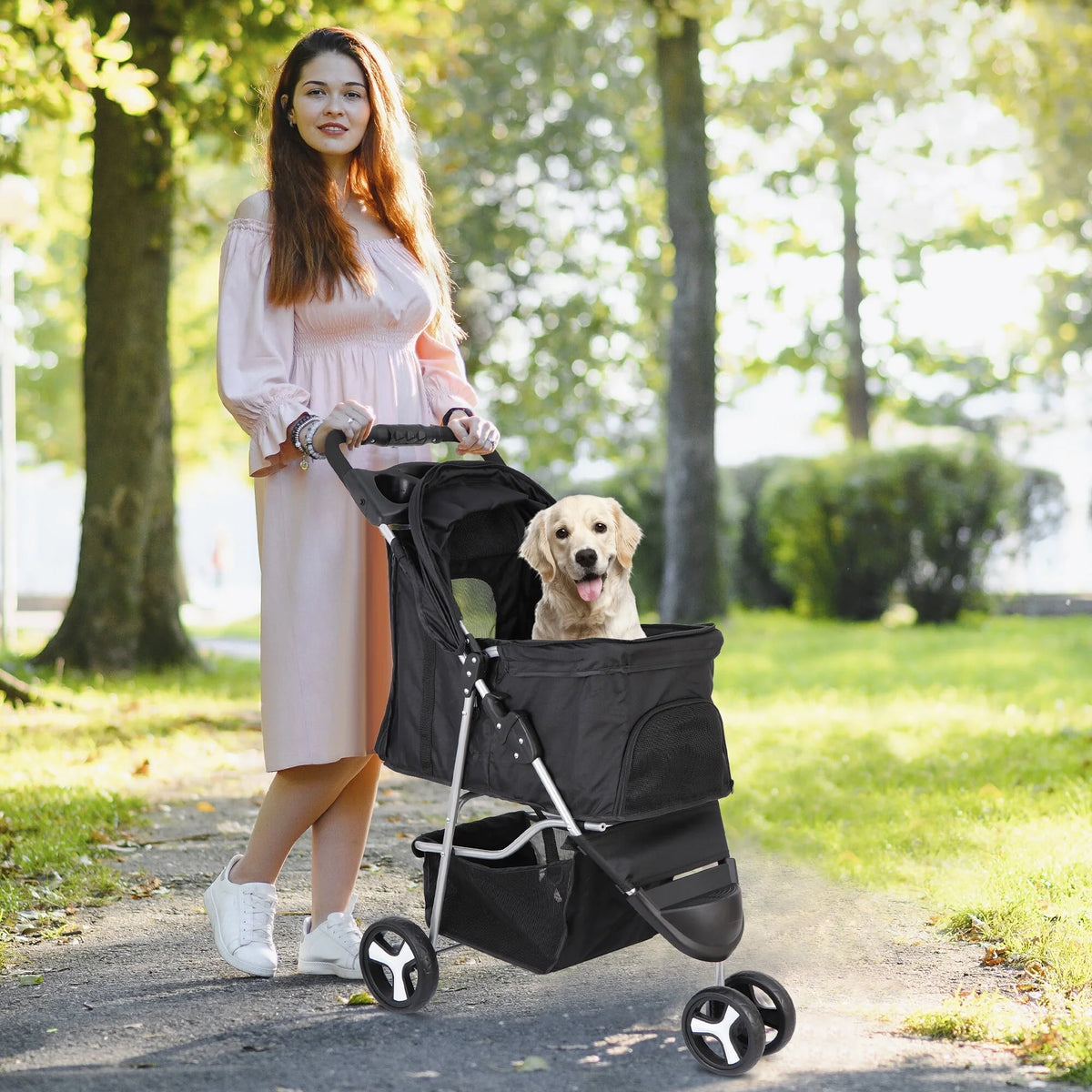 3-Wheel Pet Dog Travel Stroller T1970