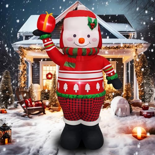 8FT Inflatable Snowman Christmas Decoration with LED Light B594005