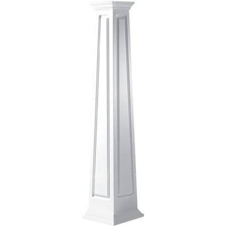 10 inchw x 96 inchh Square Tapered Raised Panel Column with Crown Capital and Crown Base R966801