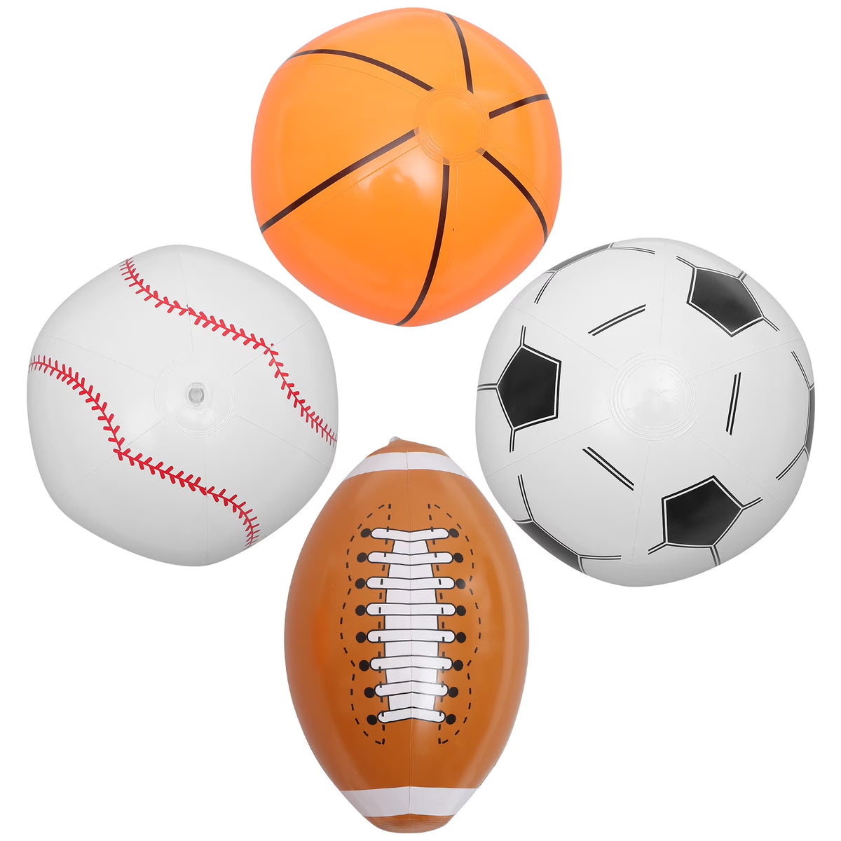 4 Pcs Pvc Smushballs Baseball Inflatable Beach Decorations Mini Pool Party Child Q105