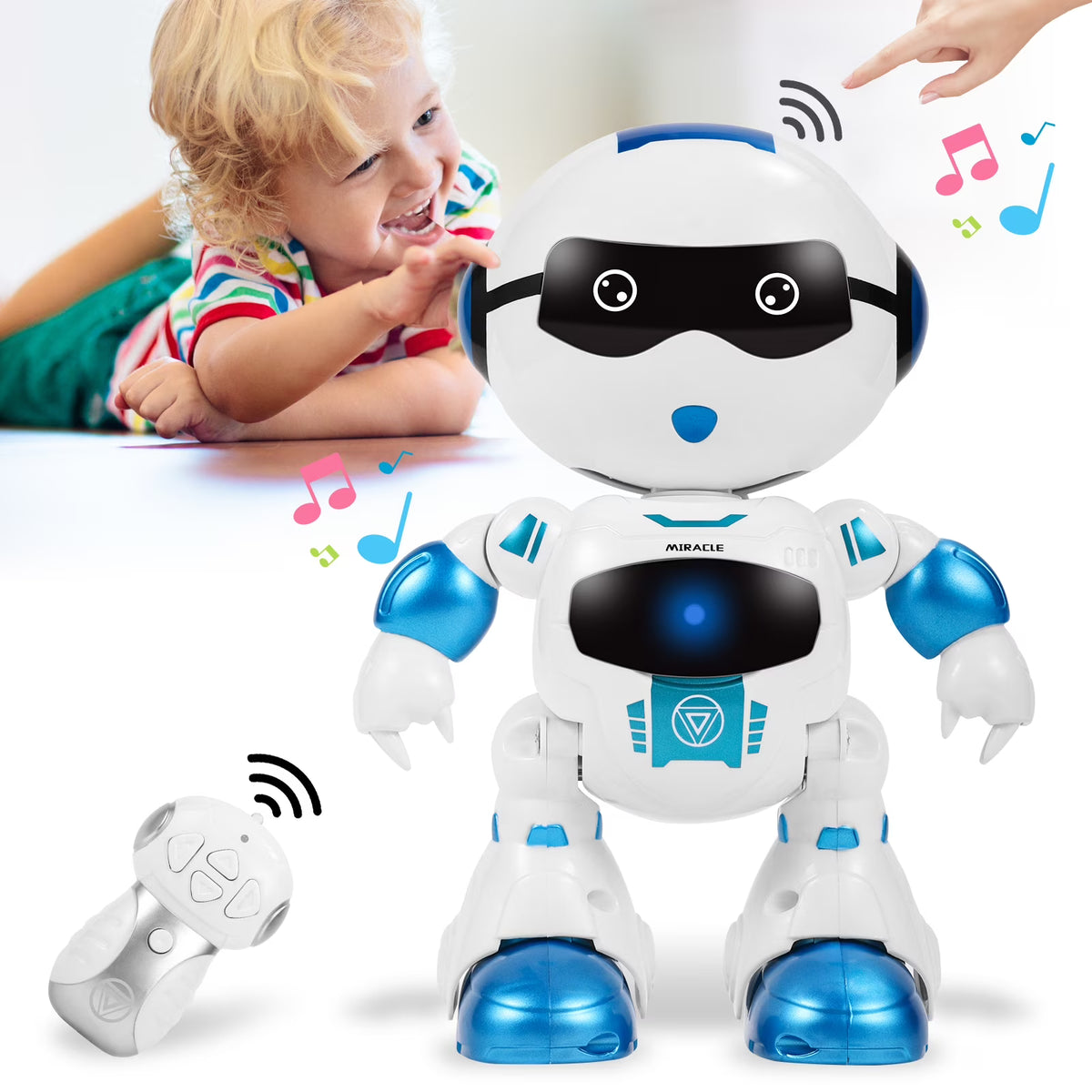 Blue Smart Robot Toys with Sound LED Eyes J9678