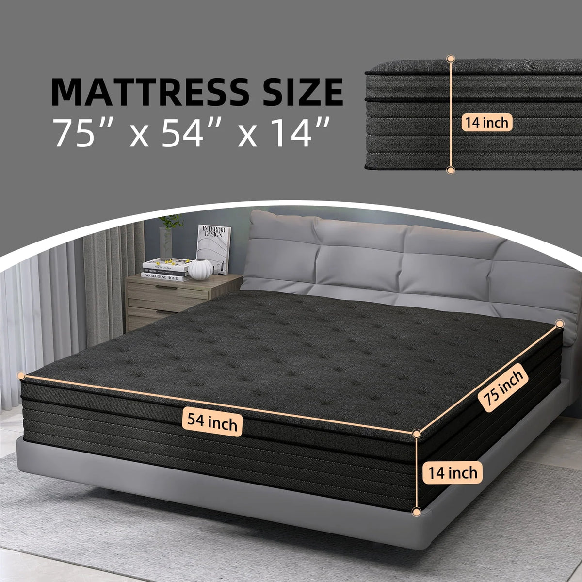 14 inch Full Medium Firm Hybrid Mattress O294803