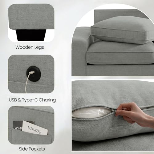 100" Chenille Fabric Modular Sofa with Seats Storage S71884