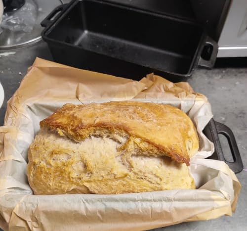 2-In-1 Cast Iron Loaf Pan Rectangular Baking Pan with Banneton Bread Proofing Basket Set E54169