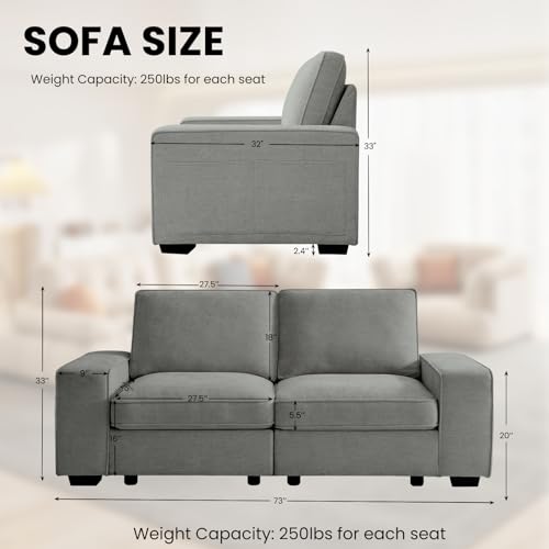 100" Chenille Fabric Modular Sofa with Seats Storage S71884