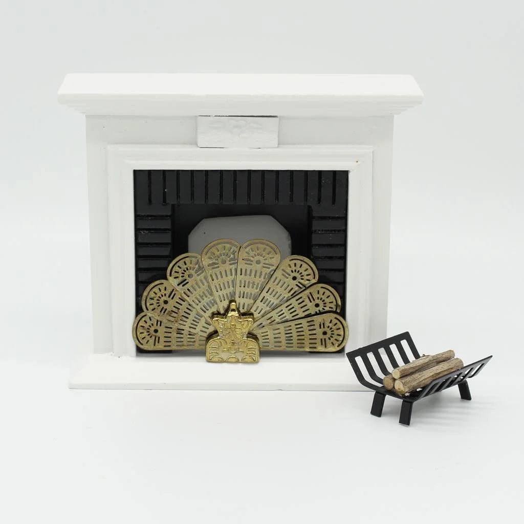 Miniature Dollhouse 1:12 Scale Metal Fireplace Screen B51539