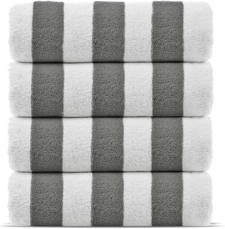 Light Blue 30x60 Inch 100% Cotton Pool Beach Towels 4-Pack L375539
