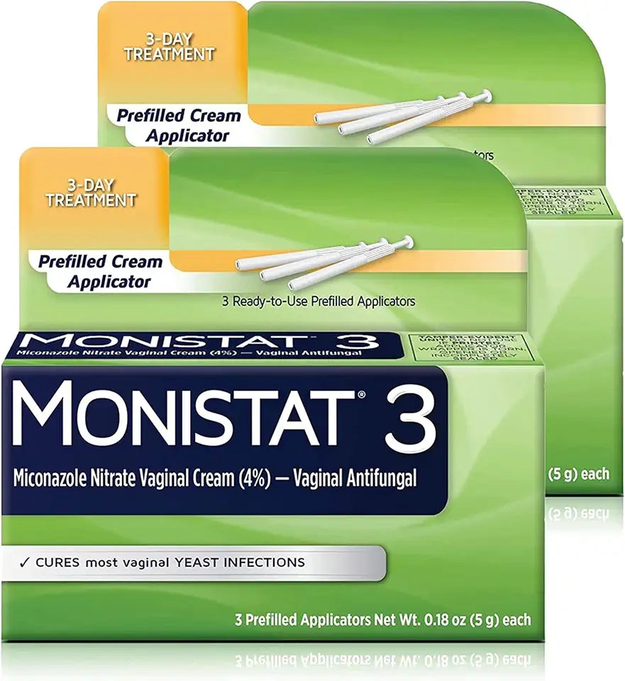3 Day Yeast Infection Treatment 3 Miconazole Prefilled Cream Applicators 2 Pack B64460