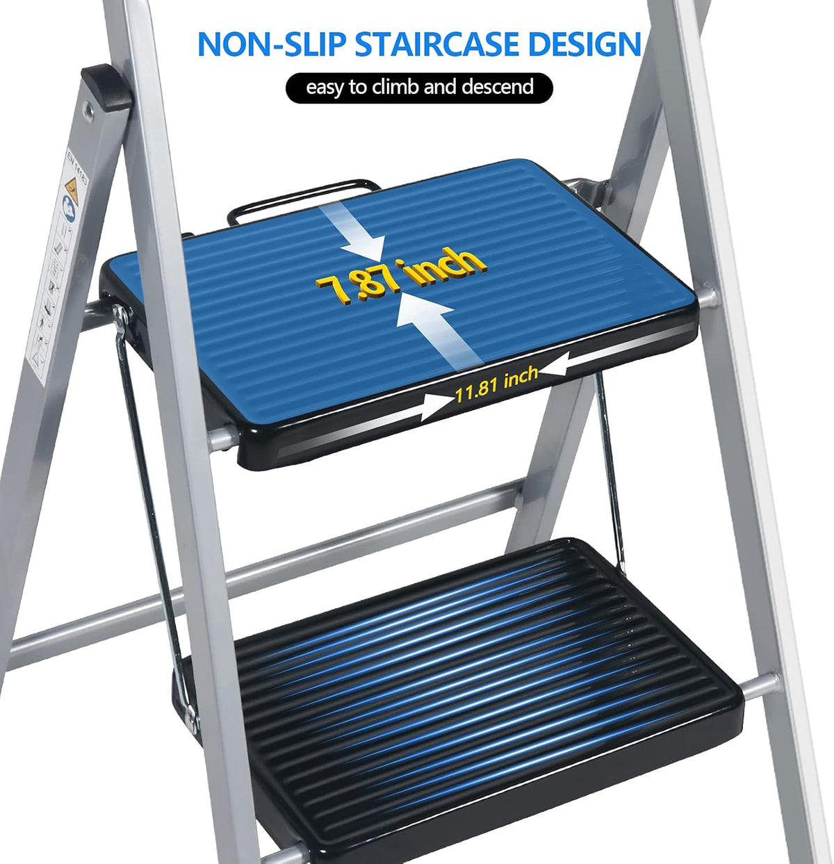 2 Step Folding Step Stool with Anti-Slip Feet I187021