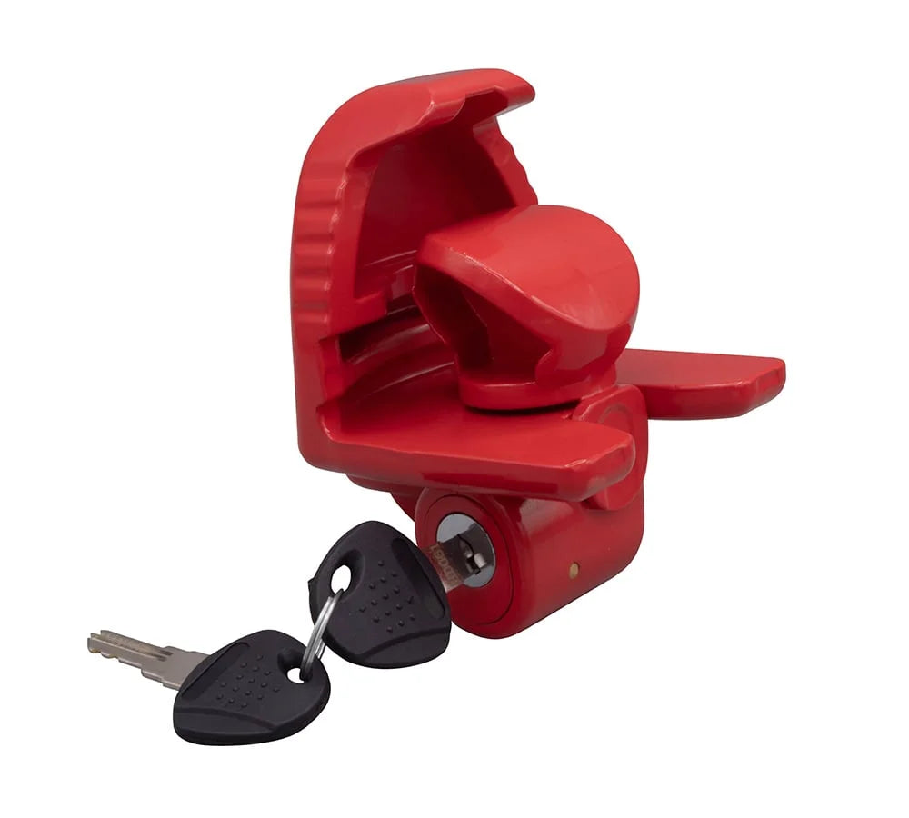 Red Steel Trailer Ball Hitch Lock C7127