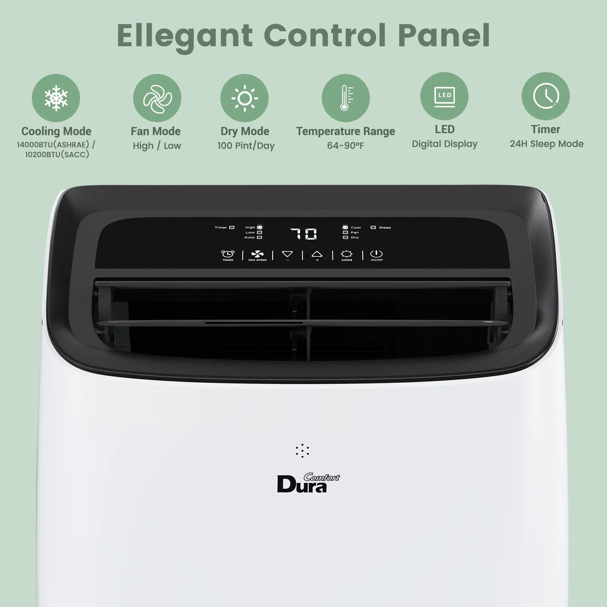 10200 BTU Portable Air Conditioner up to 450 Sq Ft with Dehumidifier Y425