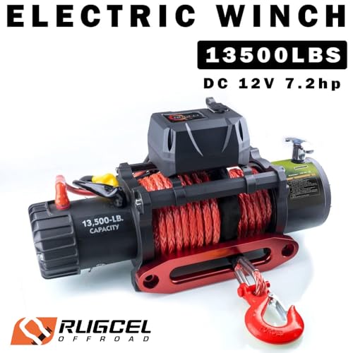 13500lb Waterproof Electric Synthetic Rope Winch with Hawse Fairlead E8489