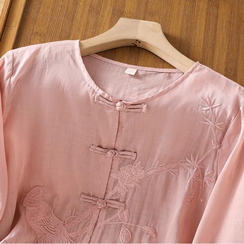 Women's Linen Long Sleeve Solid Color Blouse R73869