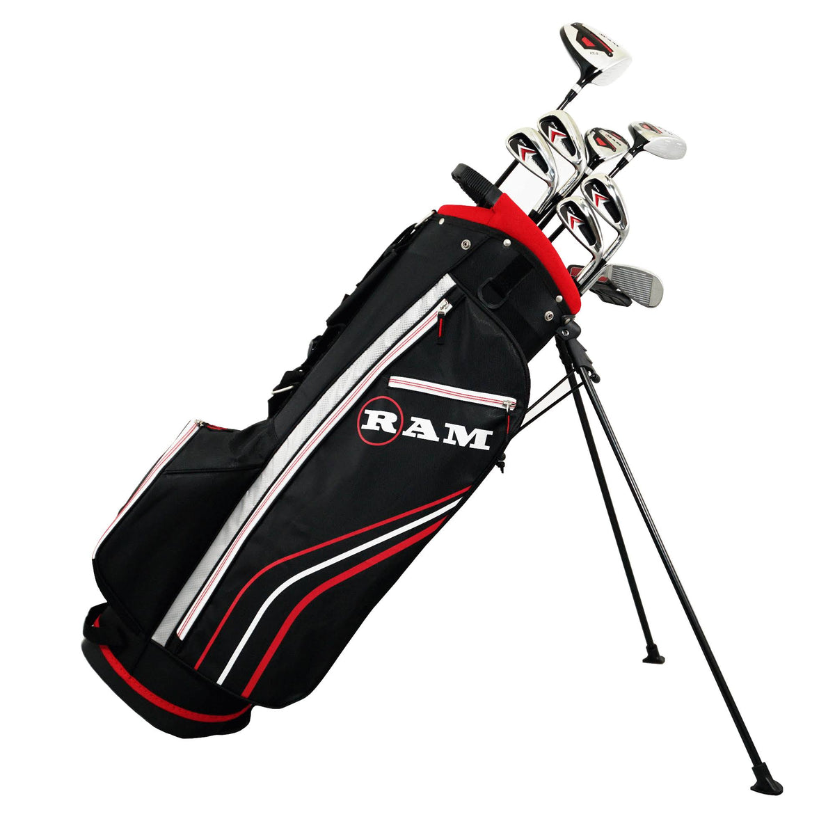 12pc Golf Clubs Set with Graphite Woods and Steel Shaft Irons I57531