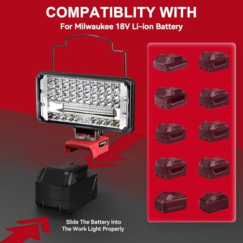 Portable LED Work Light 60W 6000LM Cordless Flood Lights V811