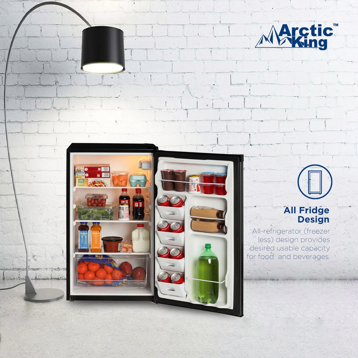 4.4 Cu ft Black Stainless Steel Look Mini Fridge I786514