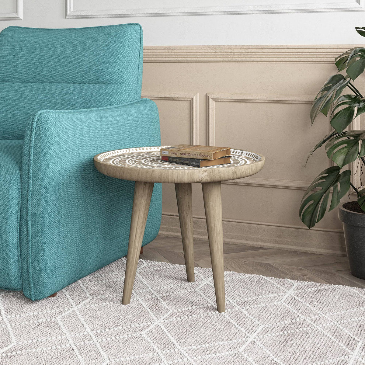 Hand Carved Side Table E3270
