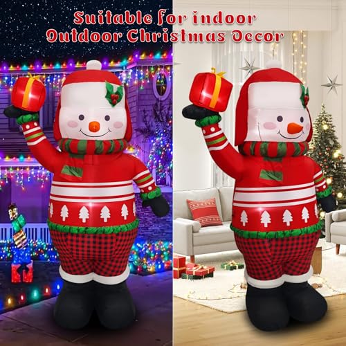 8FT Inflatable Snowman Christmas Decoration with LED Light B594005