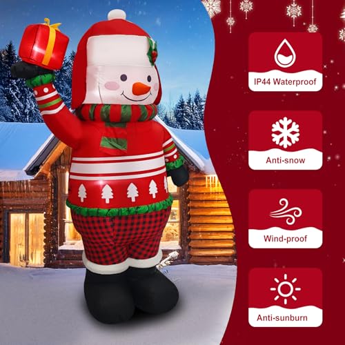 8FT Inflatable Snowman Christmas Decoration with LED Light B594005