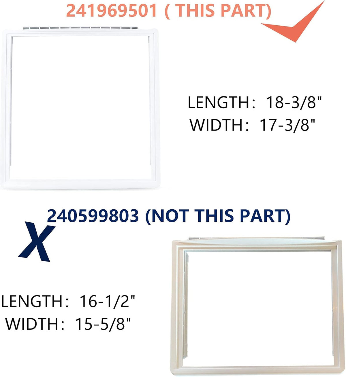 Crisper Pan Cover, Shelf Frame, Delicatessen Drawer Cover I764392