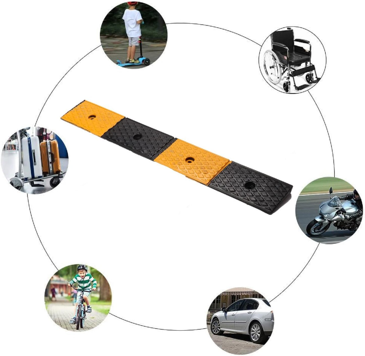 2 Rubber Curb Ramps Heavy Duty 10 Ton 39.3*5.9*2inch W113