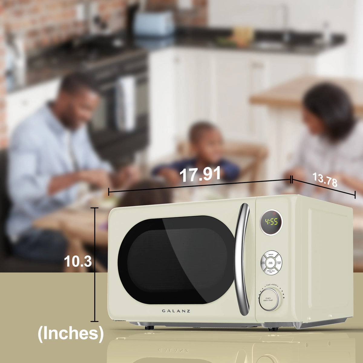 0.7 Cu ft Retro Countertop Microwave Oven, 700 Watts, Blue D30446
