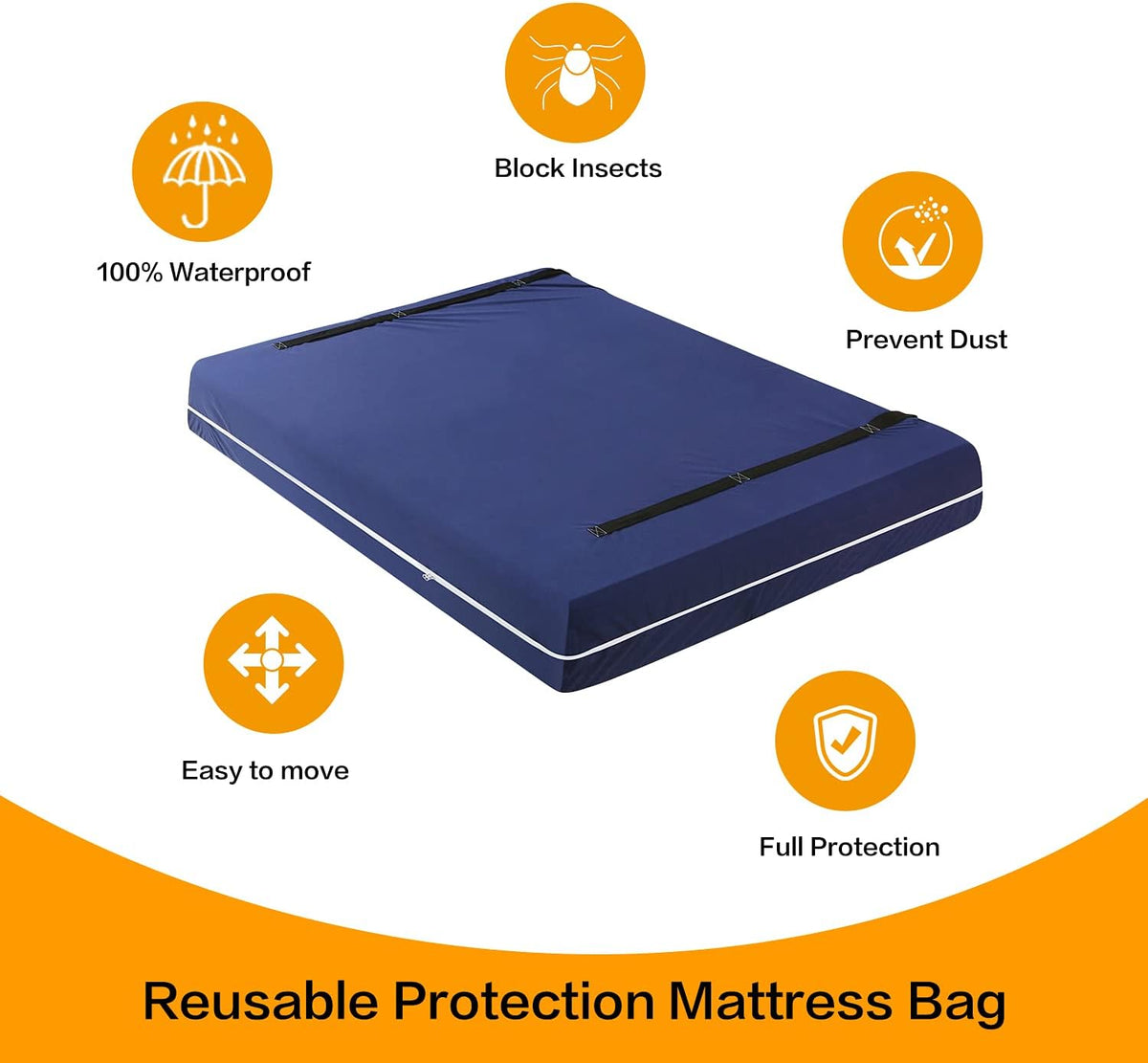 Queen Mattress Bag with Handles and Zipper E122