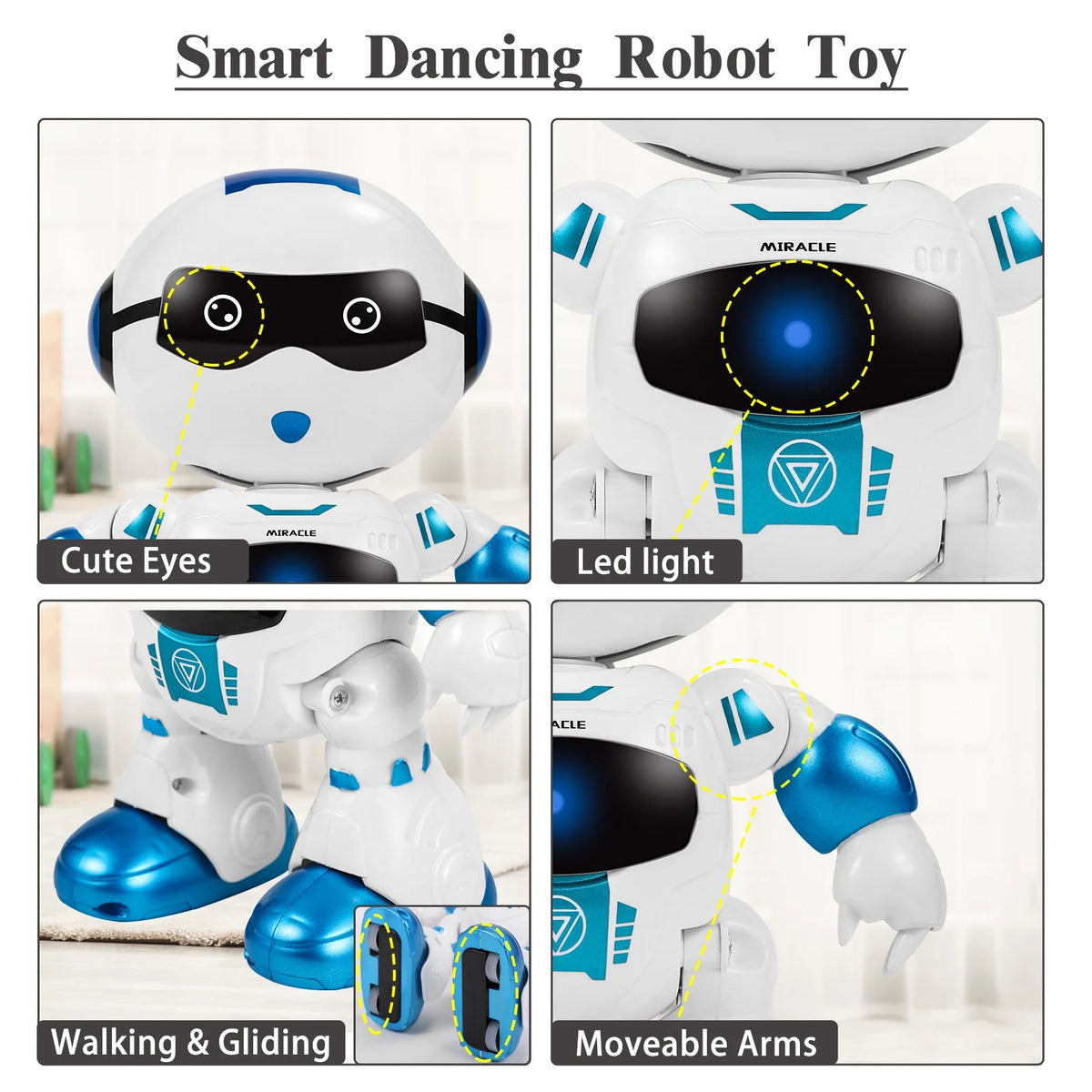 Blue Smart Robot Toys with Sound LED Eyes J9678