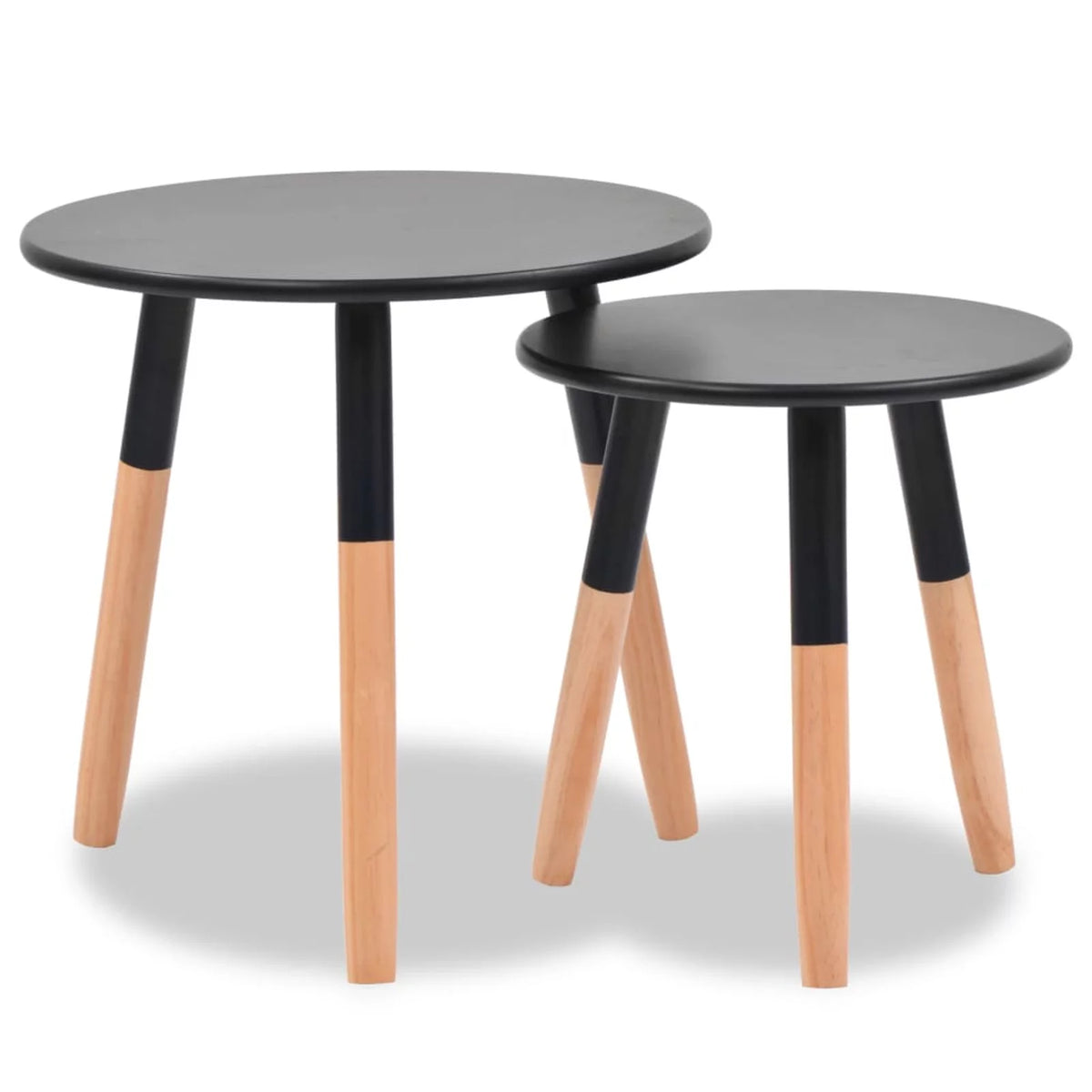 Set of 2 Black Round Side Table B499