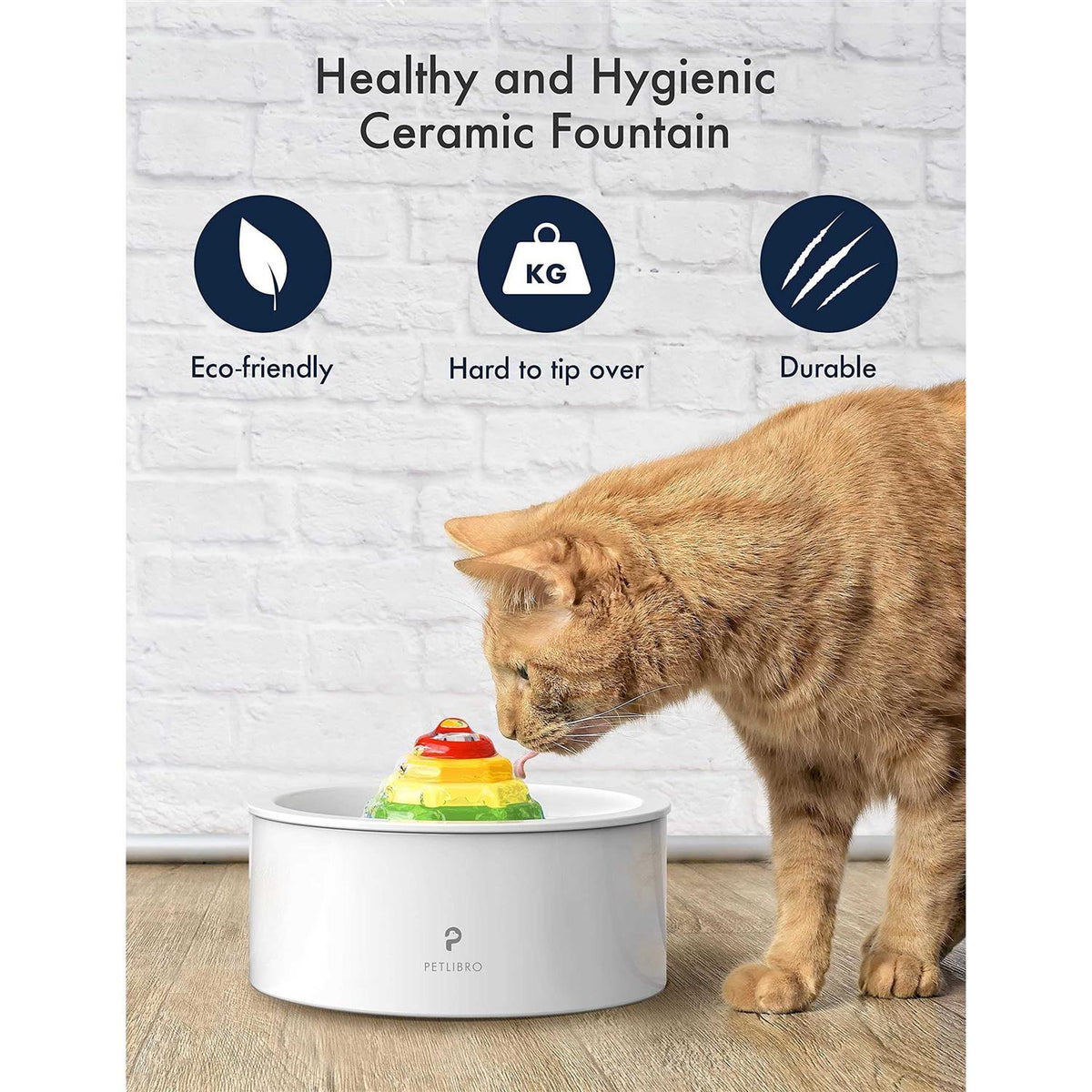 Ceramic Cat Water Fountain 50oz 1.5L I791258