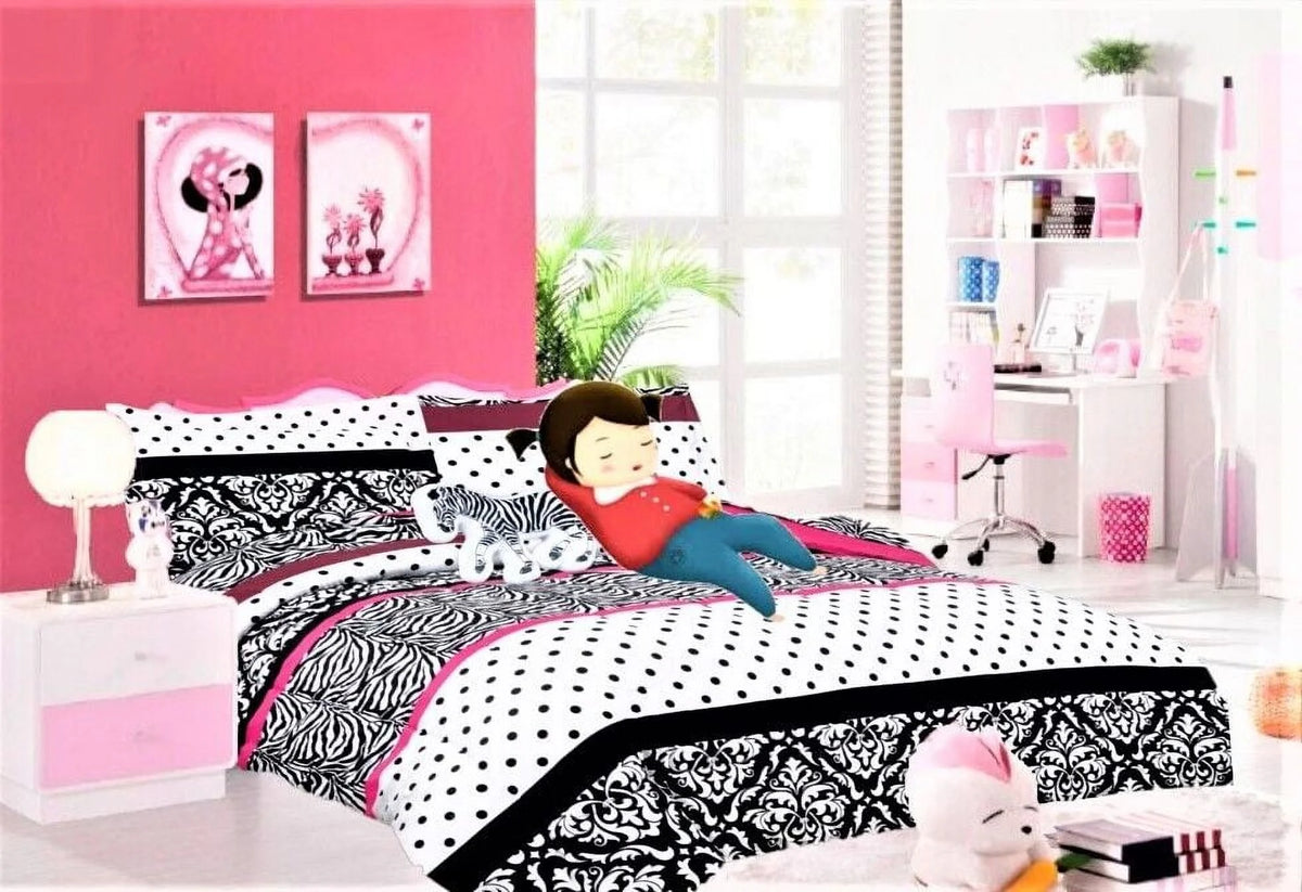 6 Piece Twin Pink Comforter and Sheet Set C610390