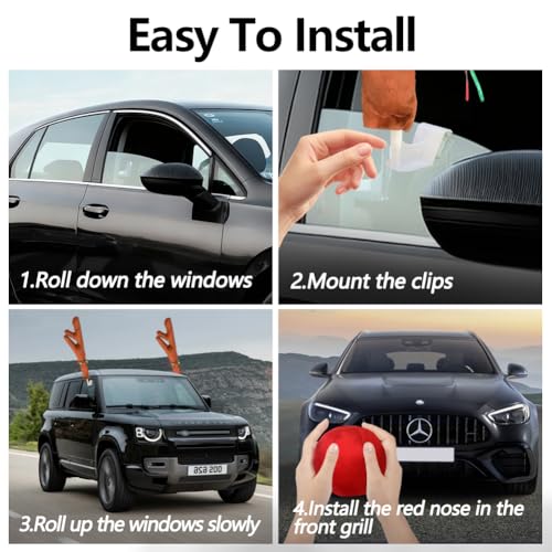 Car Antler and Nose Kit Decoration Set J565
