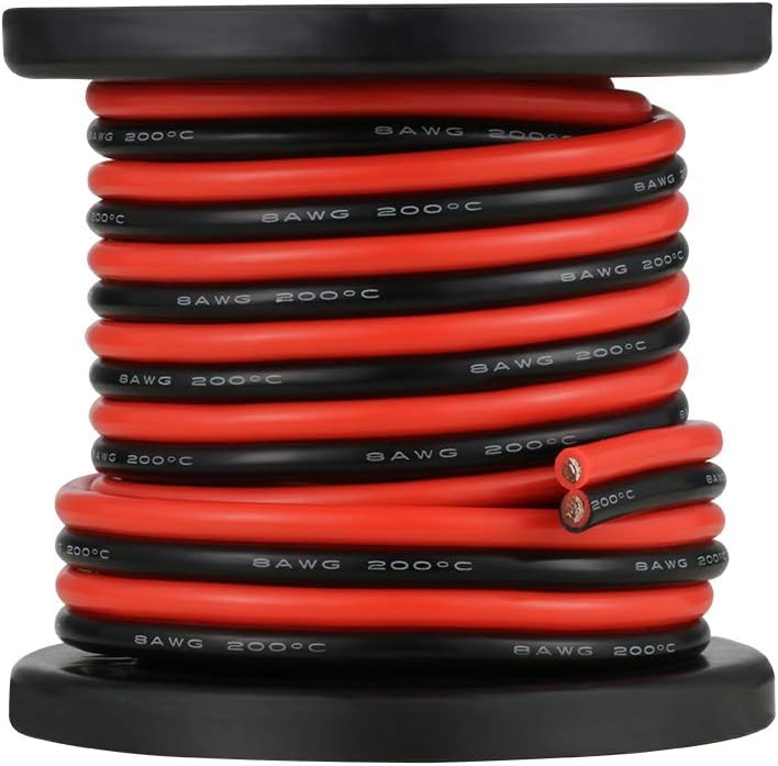 10 Gauge 2 Conductor Parallel Silicone Wire Spool Red Black 50ft Stranded Copper Wire H353