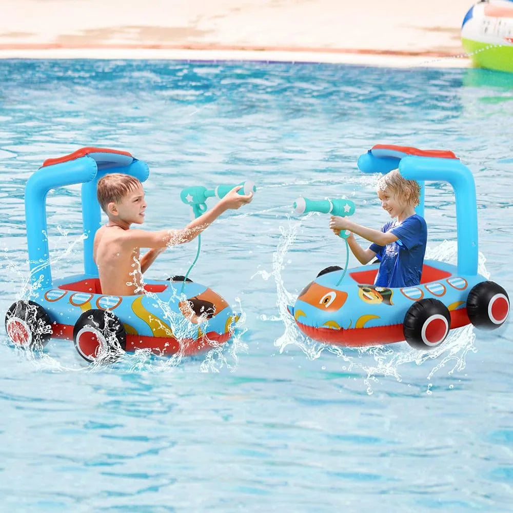 Toddlers Inflatable Pool Float Toys with Water Spray Gun Pirate Boat N34076