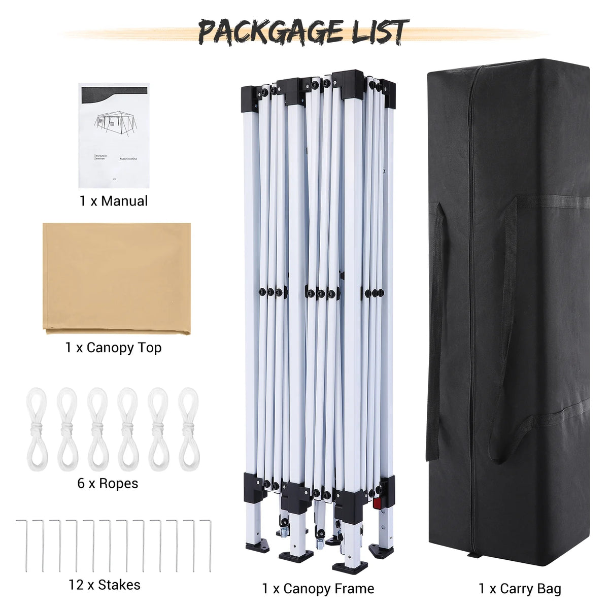 10' x 20' Pop Up Canopy Tent with Carrying Bag T329