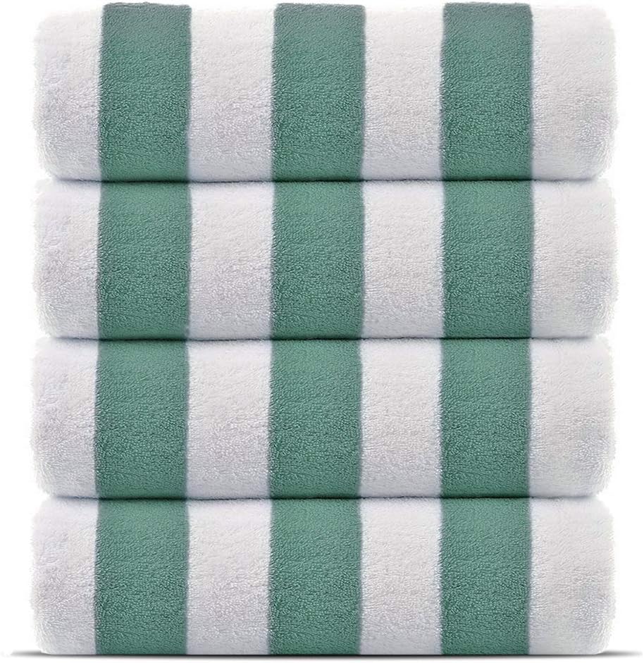 Light Blue 30x60 Inch 100% Cotton Pool Beach Towels 4-Pack L375539