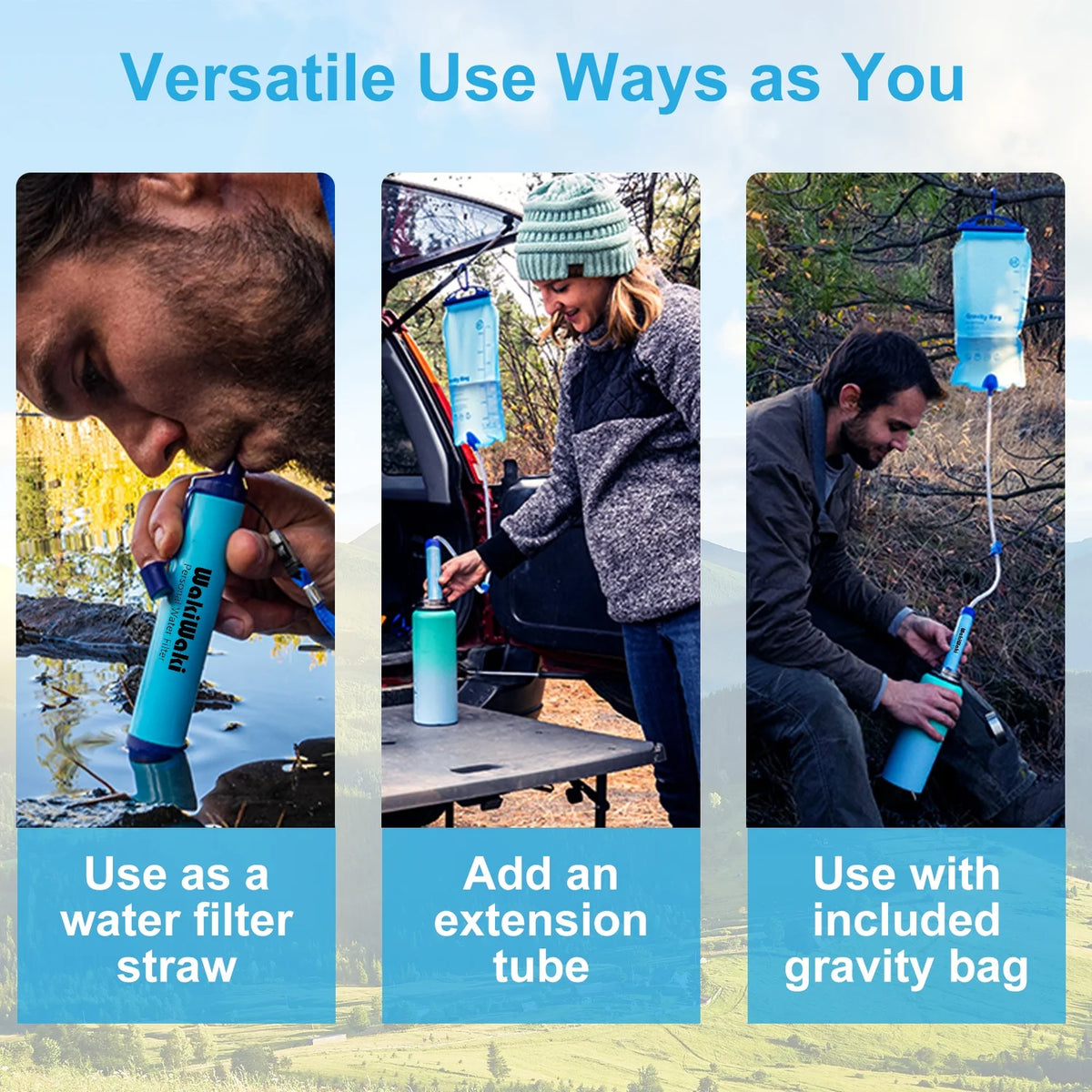 Gravity Water Filter for Camping, Hiking, Backpacking W106918