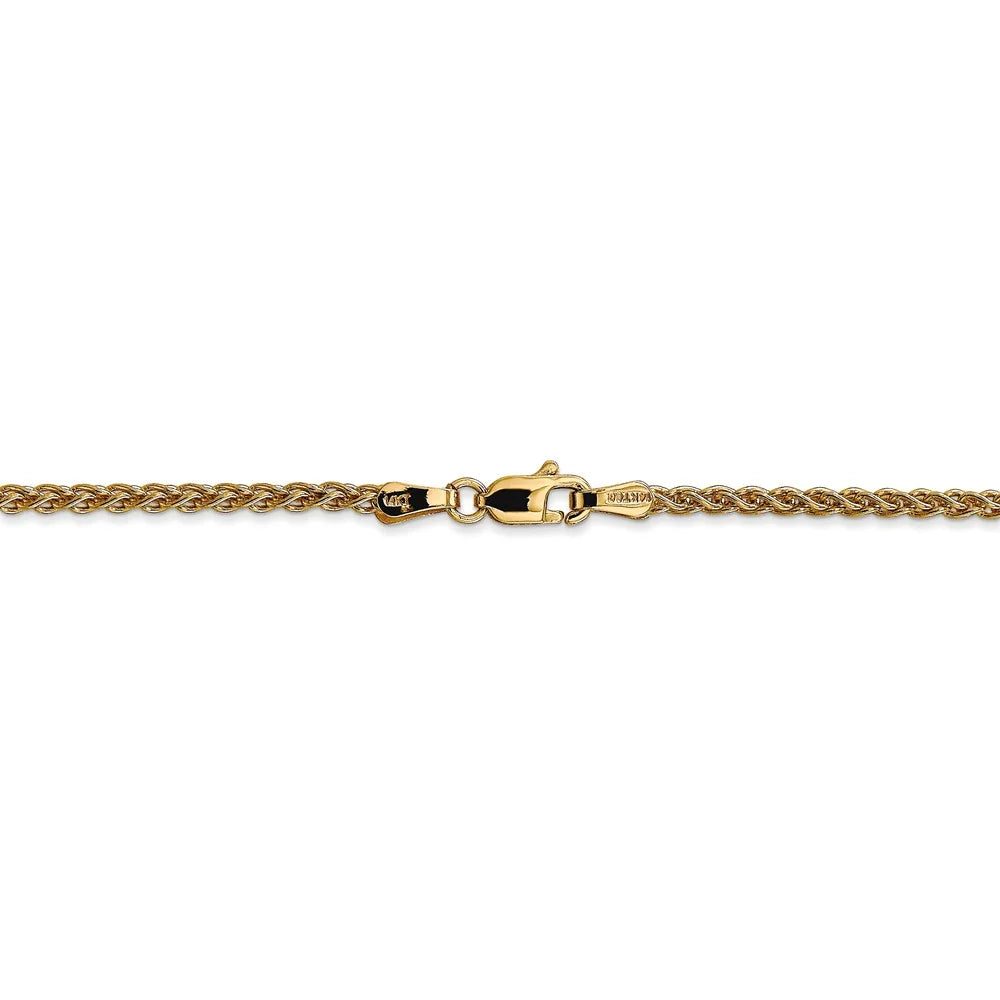 14kt Yellow Gold 2mm Spiga Chain 30 inch Lobster Clasp R673
